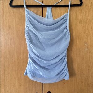 Anthropologie Light Blue Draped Spaghetti-Strap Camisole